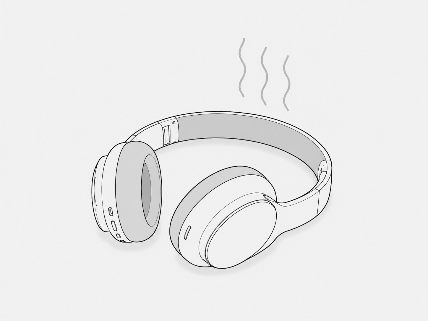 Headphones air drying after cleaning